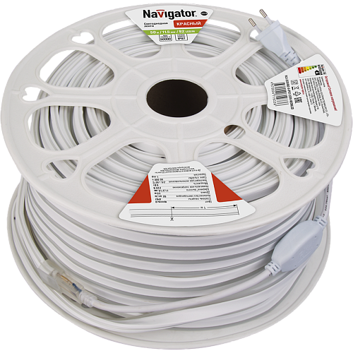 Лента светодиодная NeonLED Navigator NLS-2835R92-9-IP67-220V-NEONLED R20 красный