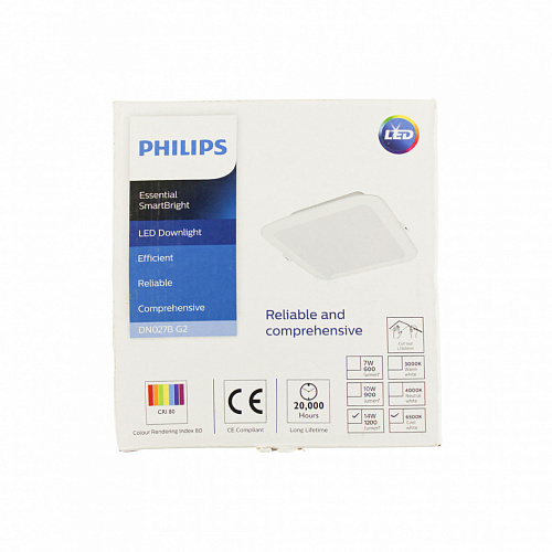 Светильник квадратный Philips DN027B G2 14W 220-240V L150 RU (14Вт, 1200Лм, 6.5К) 1 Повреждена упаковка