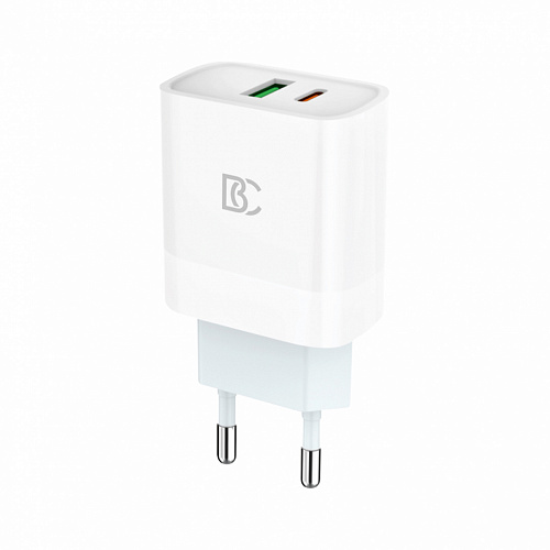 Зарядное устройство BC C62 (18W, USB-A, USB-C, 2 порта) белый