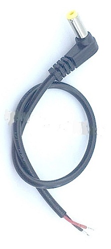 5.5x2.1мм штекер угловой на кабель с проводом 25см, Разъемпитания