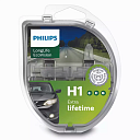 Галогенная лампа головного света H1 Philips LongLife EcoVision 3100K 12V 55W P14.5s 12258LLECOS2 2шт