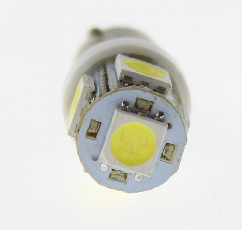 Светодиодная лампа T4W (BA9s) 12V 5050 5 SMD LED White Lumen