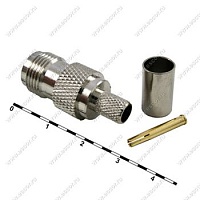 TNC-C59J гнездо на кабель RG59 (обжим) , Разъём высокочастотный