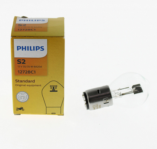 Галогенная лампа головного света S2 Philips Vision 3100K 12V 35/35W BA20d 12728C1