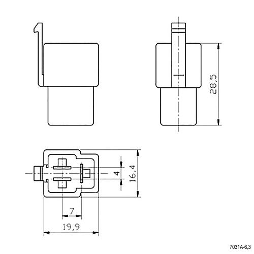 DJ7031A-6.3-11 вилка на кабель, Разъём питания