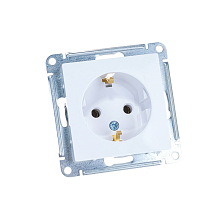 Розетка AtlasDesign с/у 1-ая с з/к без шторок IP20 16А ATN000143 БЕЛЫЙ