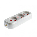 Колодка для сетевых удлинителей Navigator NCA-BL01-03-X-WH 3гн б/з АБС пластик белая Витрина