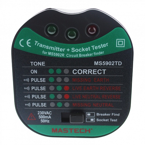 Тестер розеток, детектор автоматов MS5902RTD Mastech
