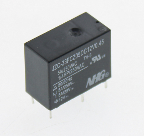 JZC-33F-C-Z-5-DC12V-0.45, 5A, 1C, Реле электромагнитное JZC-33F-C-Z-5-DC12V-0.45, 5A, 1C