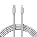 Шнур USB Type-C -Lightning для iPhone, ПВХ, белый, 1м Rexant