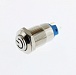 Переключатель кнопочный антивандальный D-12 mm steel ON-OFF 12-24В White symbol power off  (4pin)