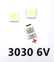 Светодиод White PT30W45 3030-PCT 1W 6V 350 mA 7000-8000К (для ремонта подсветки ЖК ТВ LED-3030)