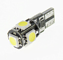 Светодиодная лампа T10 (W5W) 12V 5050 5 SMD LED Canbus White Lumen