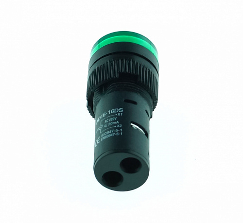 Индикатор ARG2-16FP-W-G220 (AR-AD16-16DS) зеленый ~220В