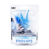 Галогенная лампа головного света HB3 Philips Diamond Vision 5000K 12V 60W P20d 9005DVB1 блистер