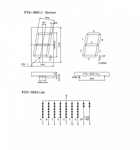 LED R 1DIG CA FYS-30011AUA-11