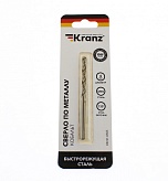 Сверло по металлу Kranz 4,0х75х43 мм HSS, «Кобальт» 1 шт