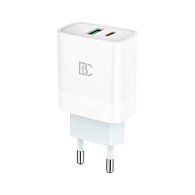 Зарядное устройство BC C62 (18W, USB-A, USB-C, QC3.0, PD,2 порта) белый