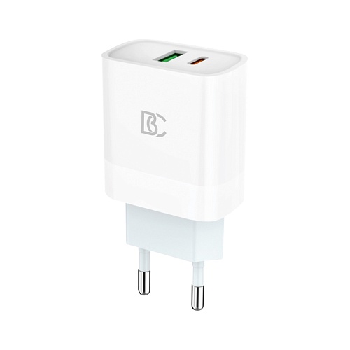 Зарядное устройство BC C62 (18W, USB-A, USB-C, QC3.0, PD,2 порта) белый