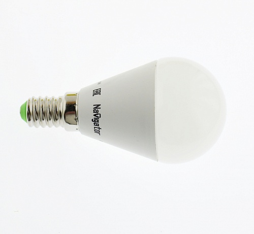 Лампа "шар" Navigator NLL-G45-8.5-230-2.7K-E14 (аналог лампы накаливания 75Вт, теплый белый)