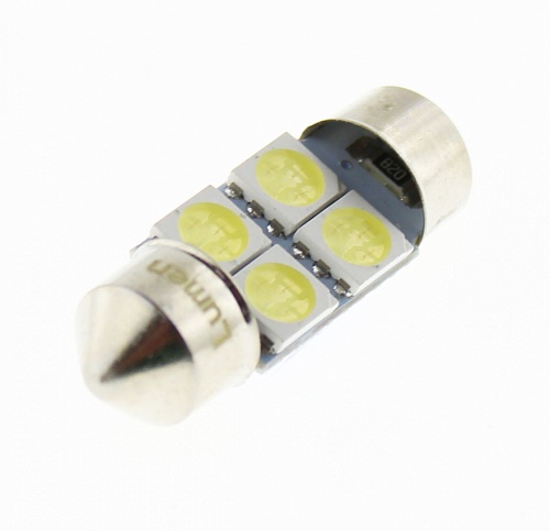 Светодиодная лампа C5W (T11x31) 12V 5050 4 SMD LED White Lumen