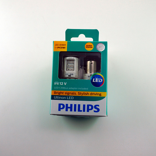 Светодиодная лампа PY21W Philips Ultinon LED AMBER 12V 11498ULAX2  