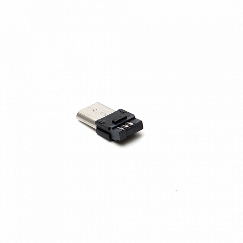 microUSB 5BM штекер на кабель, под пайку разборный 5pin (белый), Разъём