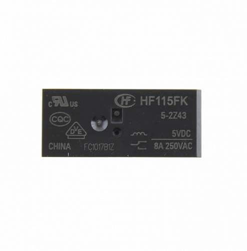 HF115FK/5-2Z43 5VDC, 8A, 2C, Реле электромагнитное HF115FK/5-2Z43 5VDC, 8A, 2C