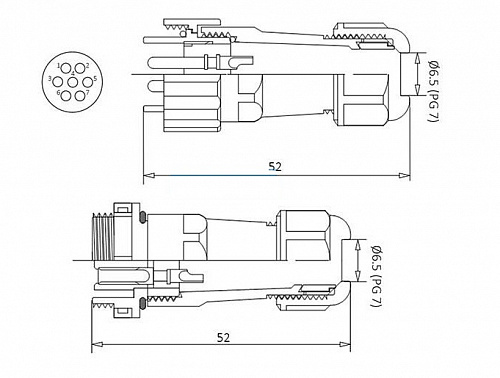 SZC13 7P-F-M, Разъем герметичный