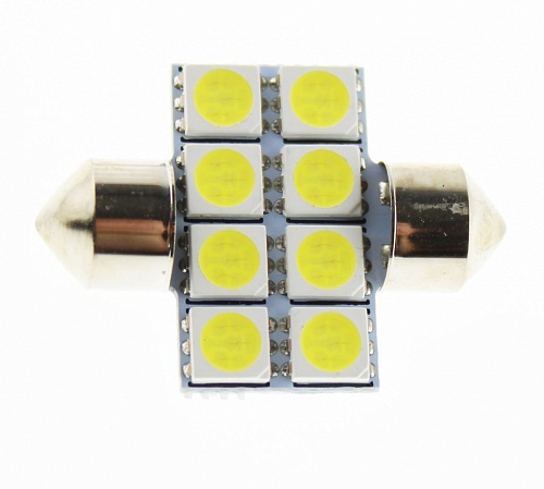 Светодиодная лампа C5W (T11x31) 12V 5050 8 SMD LED White Lumen