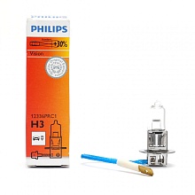 Галогенная лампа головного света H3 Philips Vision+30% 3200K 12V 55W PK22s 12336PRC1 1