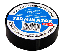 Изолента Terminator IZ1918FR черная ПВХ огнеупорная 19мм х 18,3м х 0,13мм