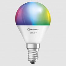 Лампа "шар" светодиодная Ledvance Smart+ WiFi P40 5W 470lm RGB+White (2700...6500К) 230V E14