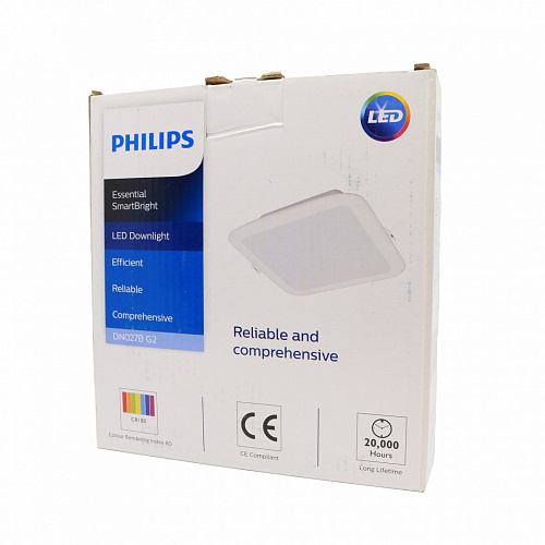 Светильник квадратный Philips DN027B G2 14W 220-240V L150 RU (14Вт, 1200Лм, 6.5К) 1 Повреждена упаковка