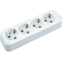 Колодка для сетевых удлинителей Navigator NCA-BL01-04-E-WH 4гн с/з АБС пластик белая