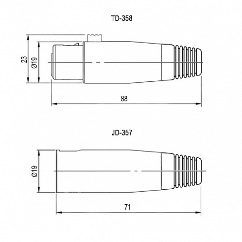 XLR гнездо на кабель TD-358 3F, Разъём