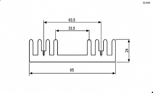 Охладитель BLA060-150  24х95х150мм