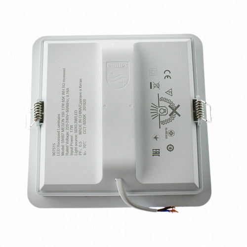 Светильник квадратный Philips 59467 MESON 150 17W WH SQ recessed (17Вт, 1300Лм, 6.5К)