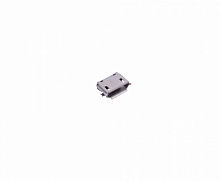 microUSB2.0 тип B, SMD (без фиксат. в отверст.) гнездо на плату (5 конт.), Разъём