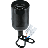 Патрон Navigator NLH-P-F-BL-E27-TB пластиковый черный с КЗВ