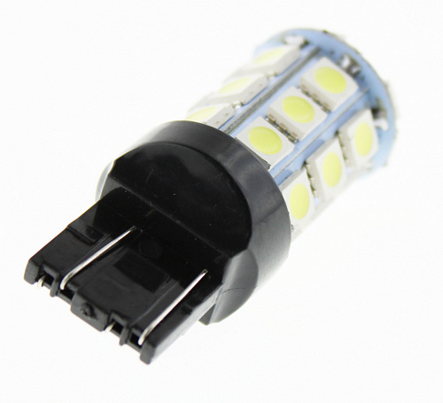 Светодиодная лампа W21/5W (T20/5) 12V 5050 27 SMD LED White Lumen