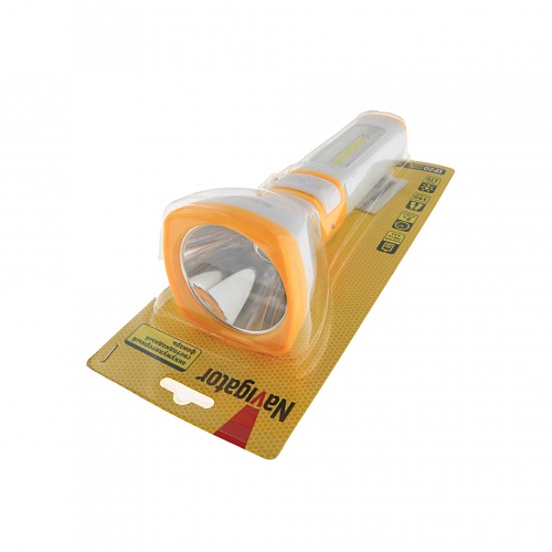 Светодиодный фонарь Navigator NPT-CP26-ACCU пласт.1LED,2Вт+1COB,2Вт lead-acid 0,7Ач