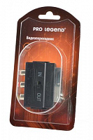 Переходник Pro Legend PL1129 SCART(m) - 3xRCA(f) (с переключателем)