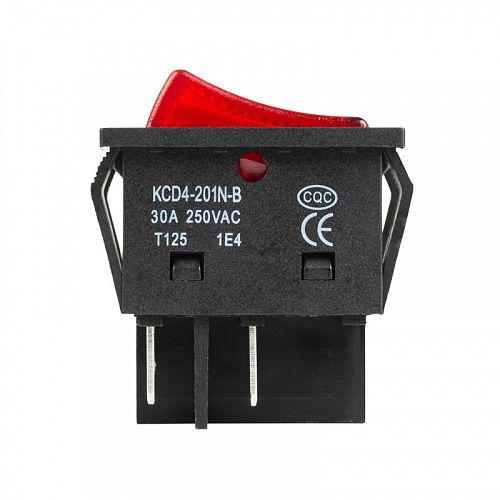 Переключатель клавишный KCD4-201N-B 30А on-off красный  