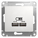 Розетка 2-ая с/у USB Schneider Electric Glossa 2,1A и 1,05A белый