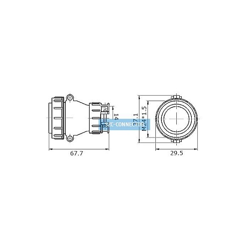 ШР20П4НГ8 вилка на кабель (аналог) , Разъем