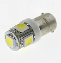 Светодиодная лампа T4W (BA9s) 12V 5050 5 SMD LED White Lumen