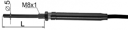 Термопара ХА (ТП-А-4501) -40...400C d=5mm l=60мм штуцер М8×1 Lпров=1800мм