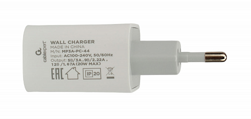 Зарядное устройство Cablexpert MP3A-PC-44, (3А),Type-C