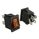 Переключатель клавишный KCD1-201N-4-C3 Y/4P on-off желтый